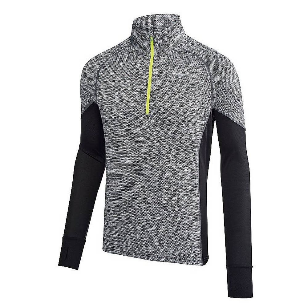 Blusa Mizuno Alpha Long Sleeve Half Zip - Homem - Pretas - MTDOA2586